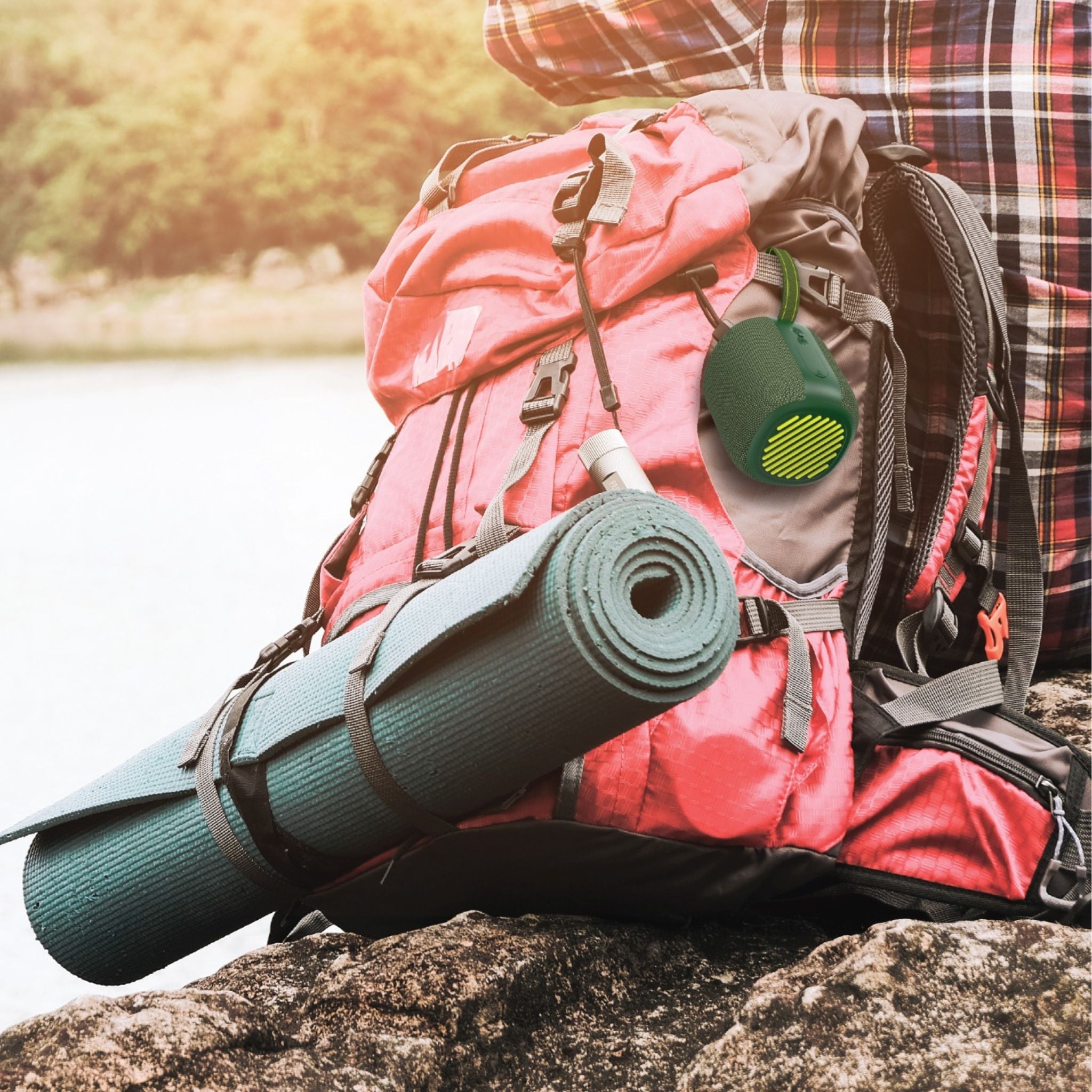 Green Lion Pristone Wireless Speaker, 1200mAh Battery Capacity, 6-7 Hours Play Time, Type-C Charging Port, Waterproof, RGB Light & Multiple Lighting Effects, 10m Bluetooth Distance - Green