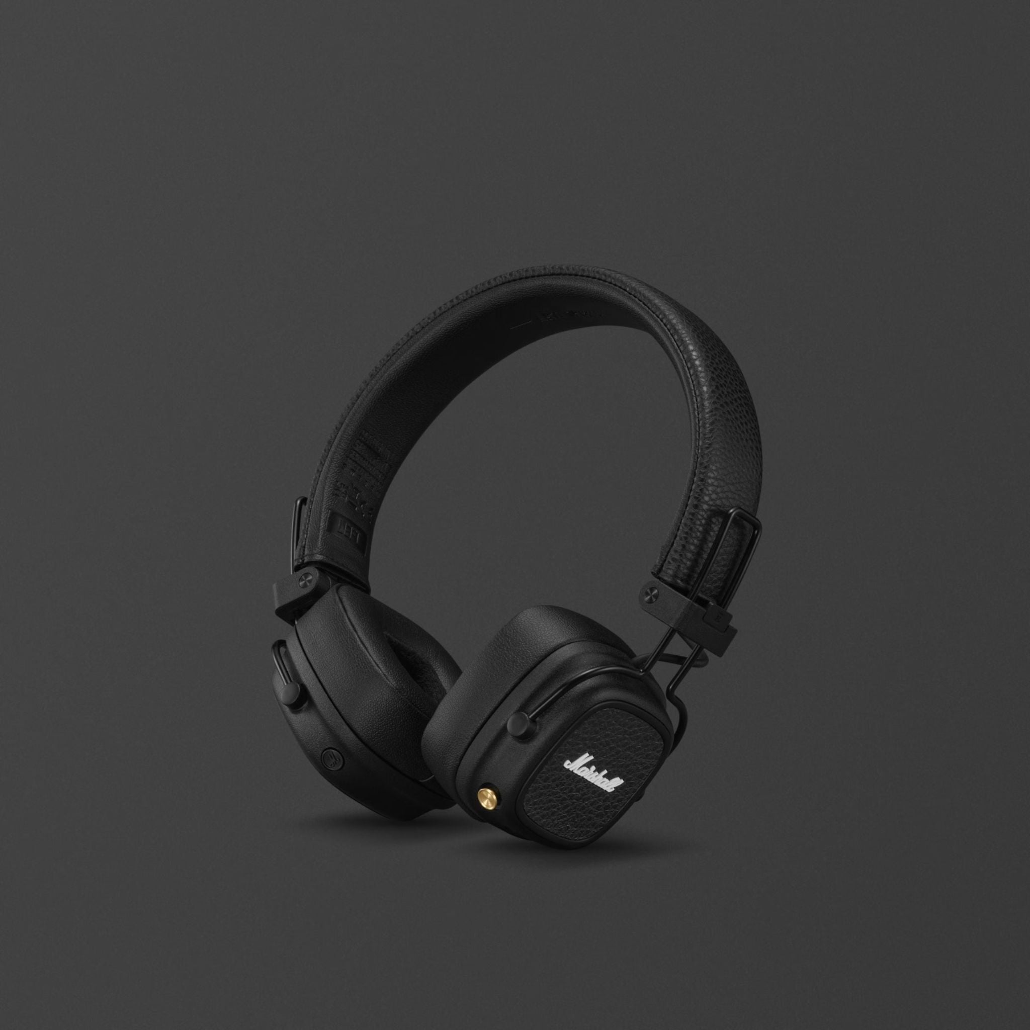 Marshall Major V Wireless On-Ear Headphones with Rugged & Foldable Design, Wireless Charging, 3 Hours Charging Time, Customizable M-Button, Bluetooth Version 5.3, Up to 100 Hours Play Time - Black