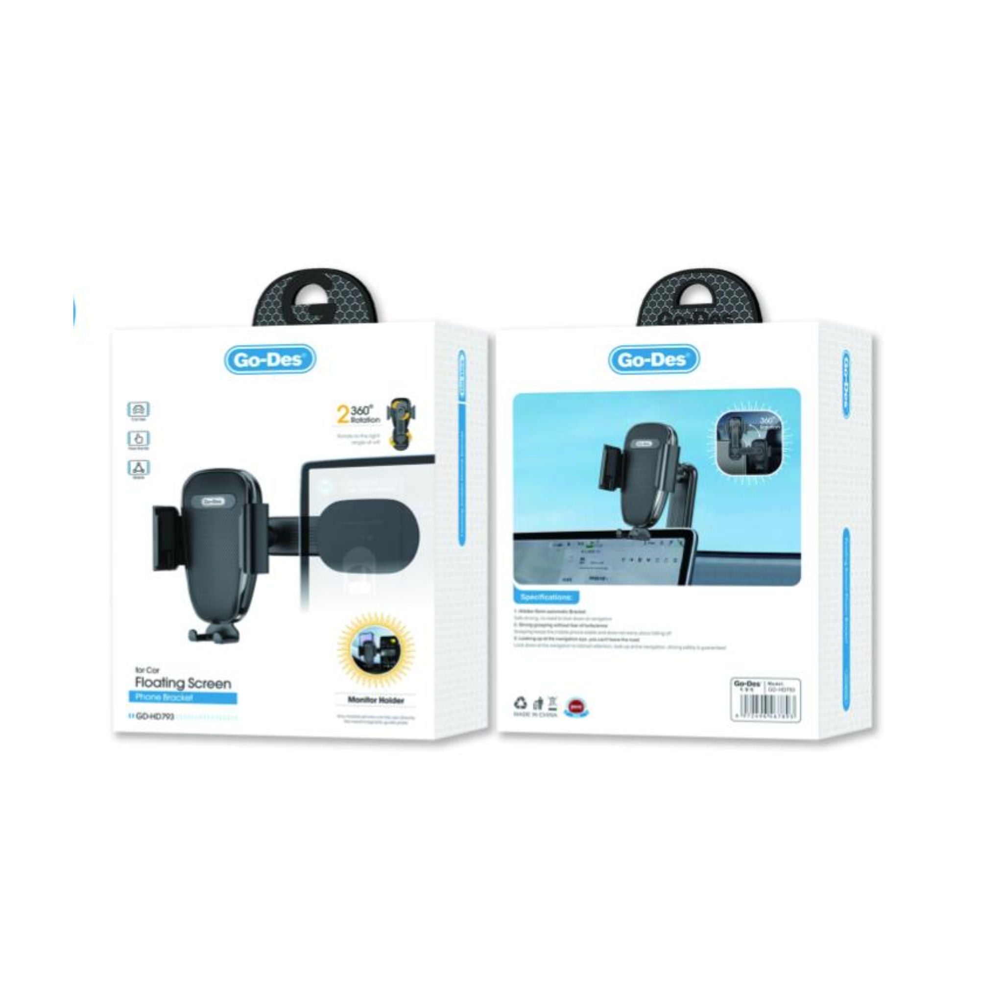 Go Des (GD-HD793) Floating Screen Phone Bracket-Black