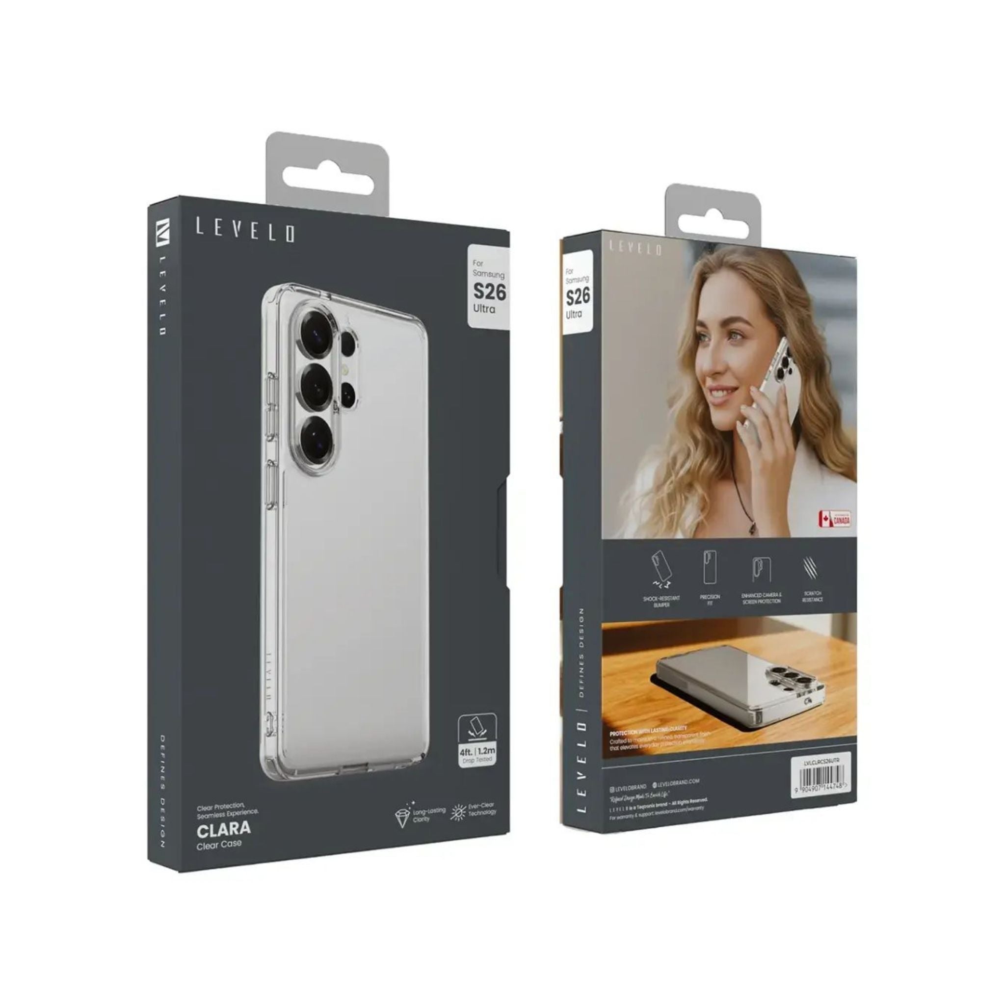 Levelo Clara Clear Case for Samsung S26 Ultra  - Clear