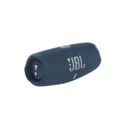 Blue JBL portable speaker on a white background