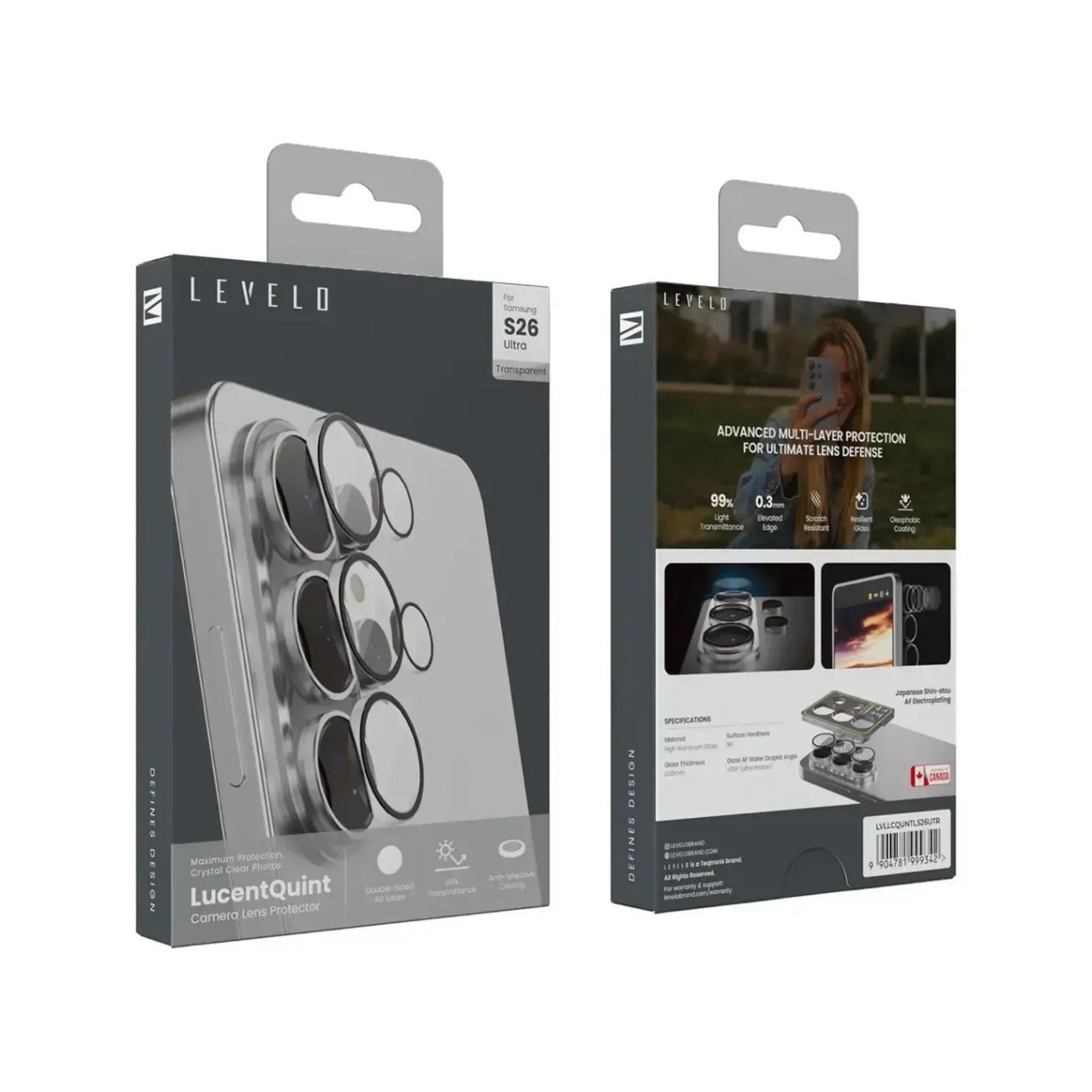 Levelo LucentQuint Camera Lens Protector for Samsung S26 Ultra - Transparent