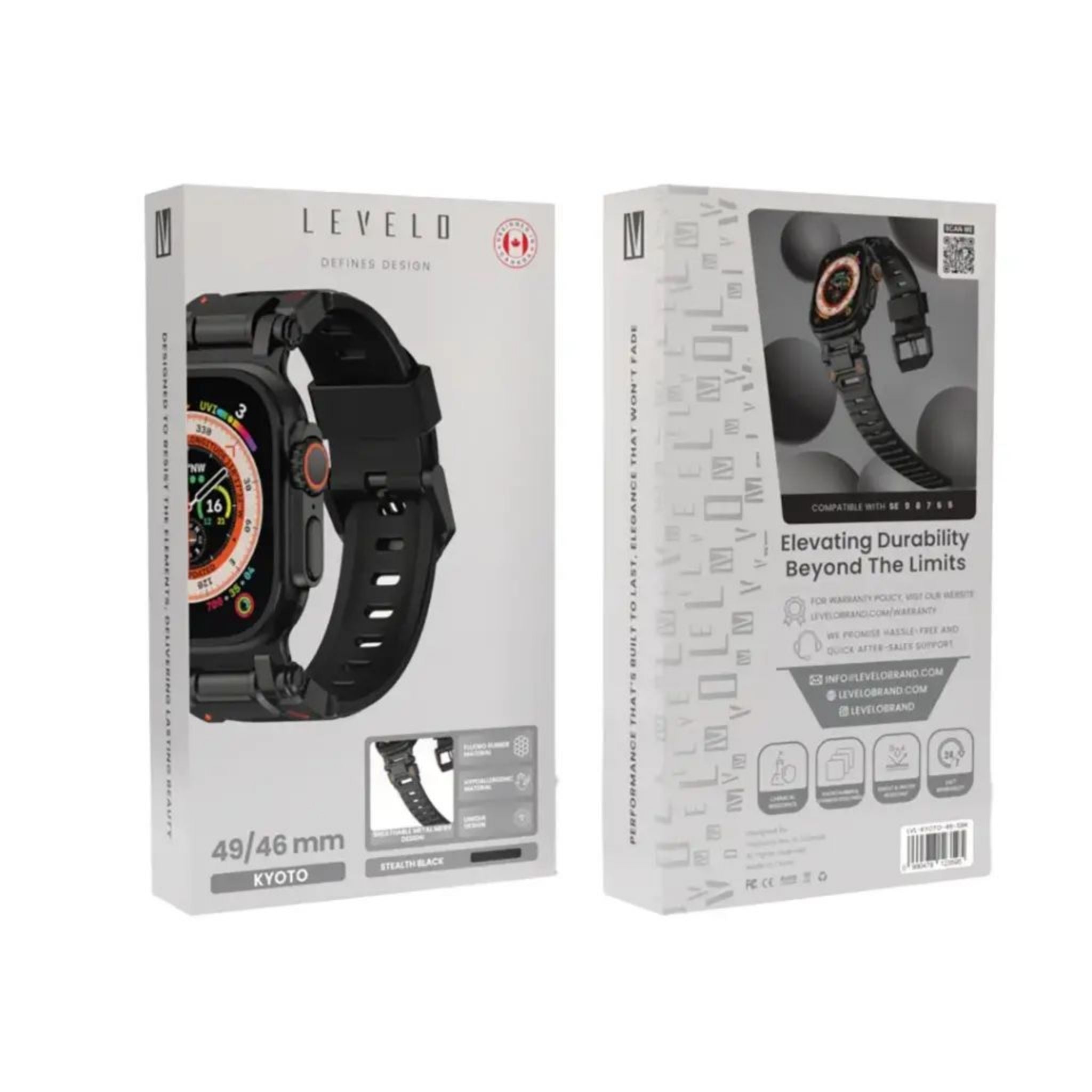 Levelo Kyoto Watch Strap 49/46 mm - Stealth Black