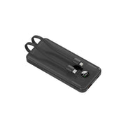 A black Porodo 10000mAh power bank with a digital display, featuring multiple Type-C and USB A ports.