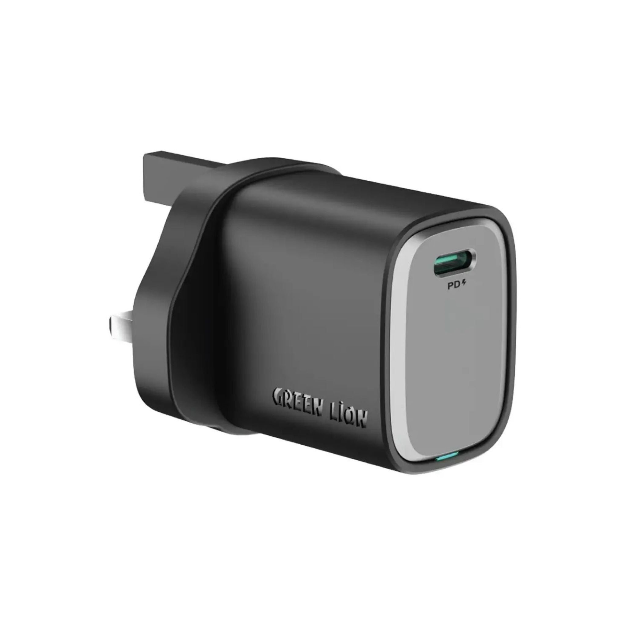 Green Lion Supra 33W UK Wall Charger - Black/Grey
