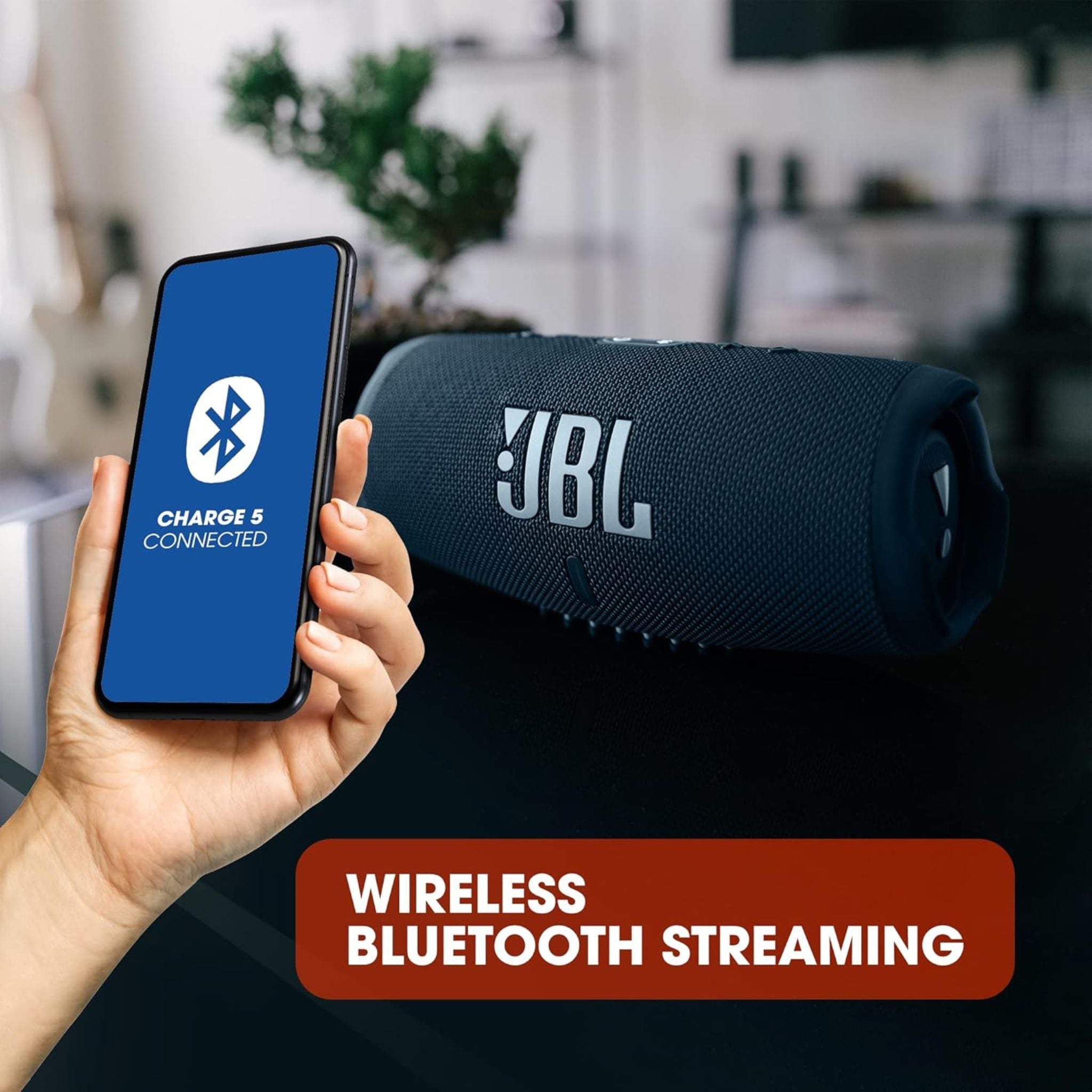 JBL Charge 5 - Portable Bluetooth Speaker with deep bass, IP67 Waterproof and Dustproof, 20 hours of Playtime, Built-in powerbank- Blue