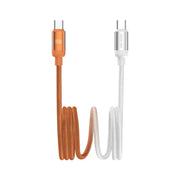 Green Lion  100W DUO COLOR BRAIDED USB-C  TO USB-C CABLE 1M - White +Orange