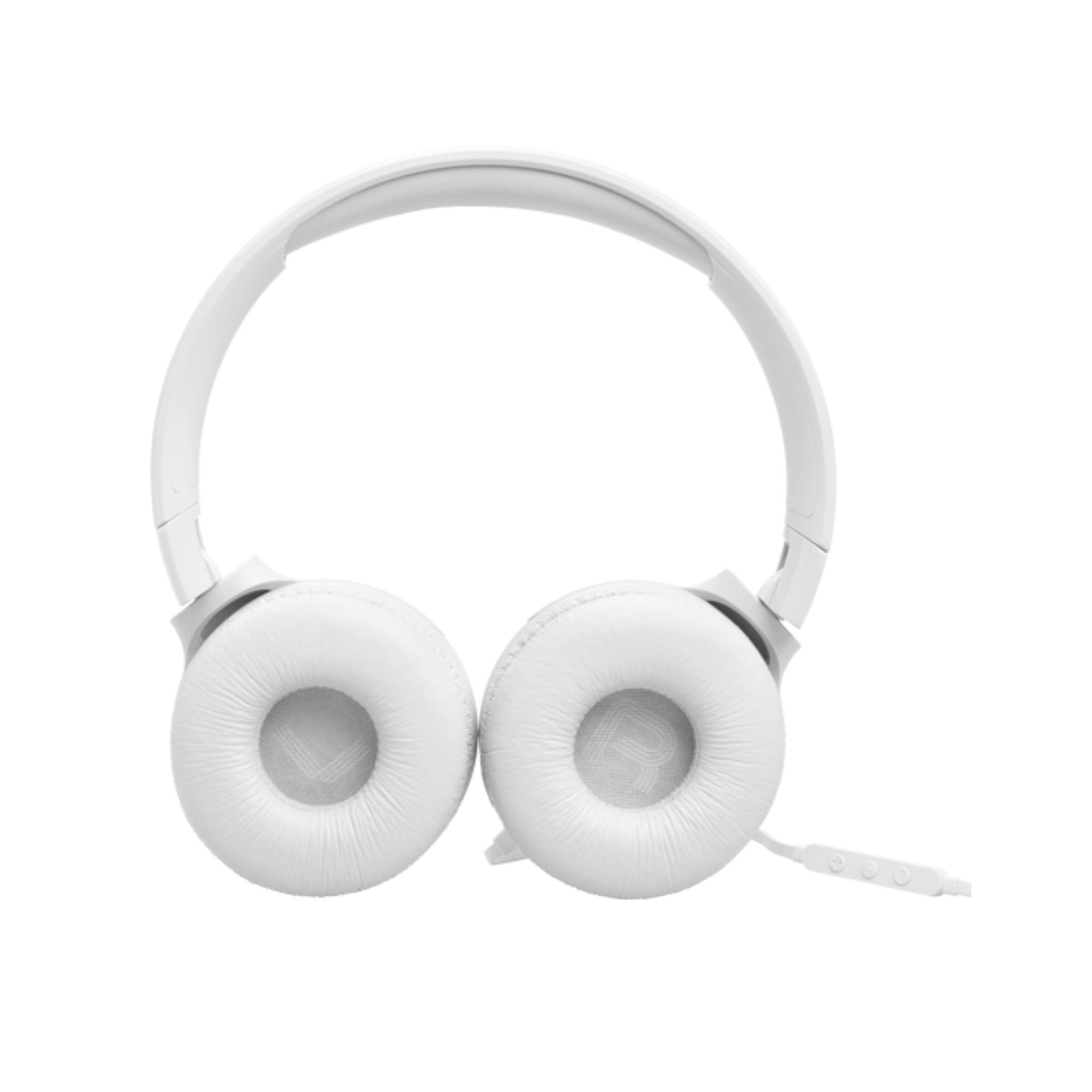 JBL Tune 520C USB-C Wired Headphones, 32mm Driver, Built-in Mic, Hands Free Call, Voice Assistant integration, Foldable, 3 Button Remote, Hi-Res Audio, JBL Pure Bass Sound, Comfort – White