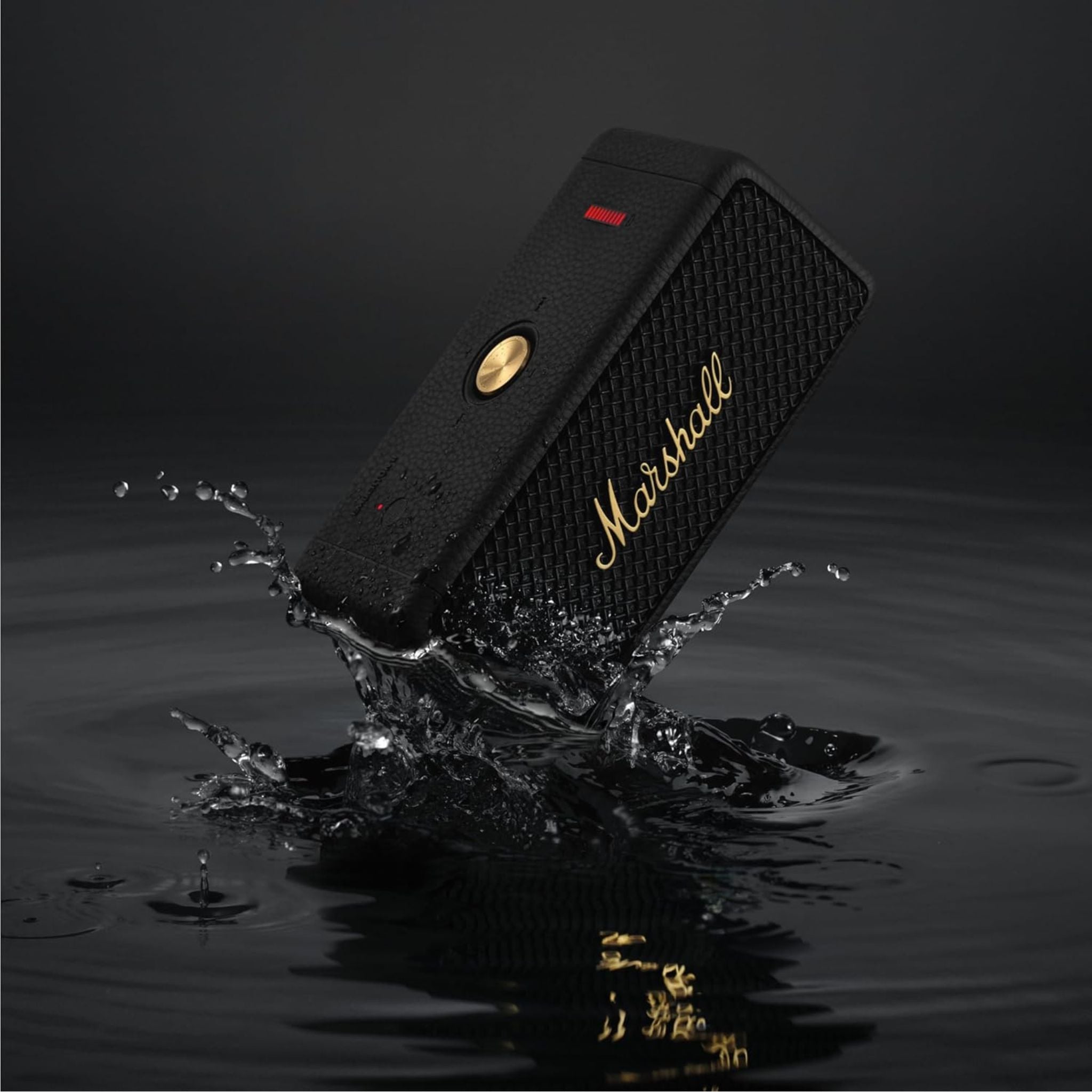 Marshall Emberton II Portable Bluetooth Speaker, Water Resistant Wireless Speaker Portable Speaker with 30+ Hours of Playtime - Black & Brass