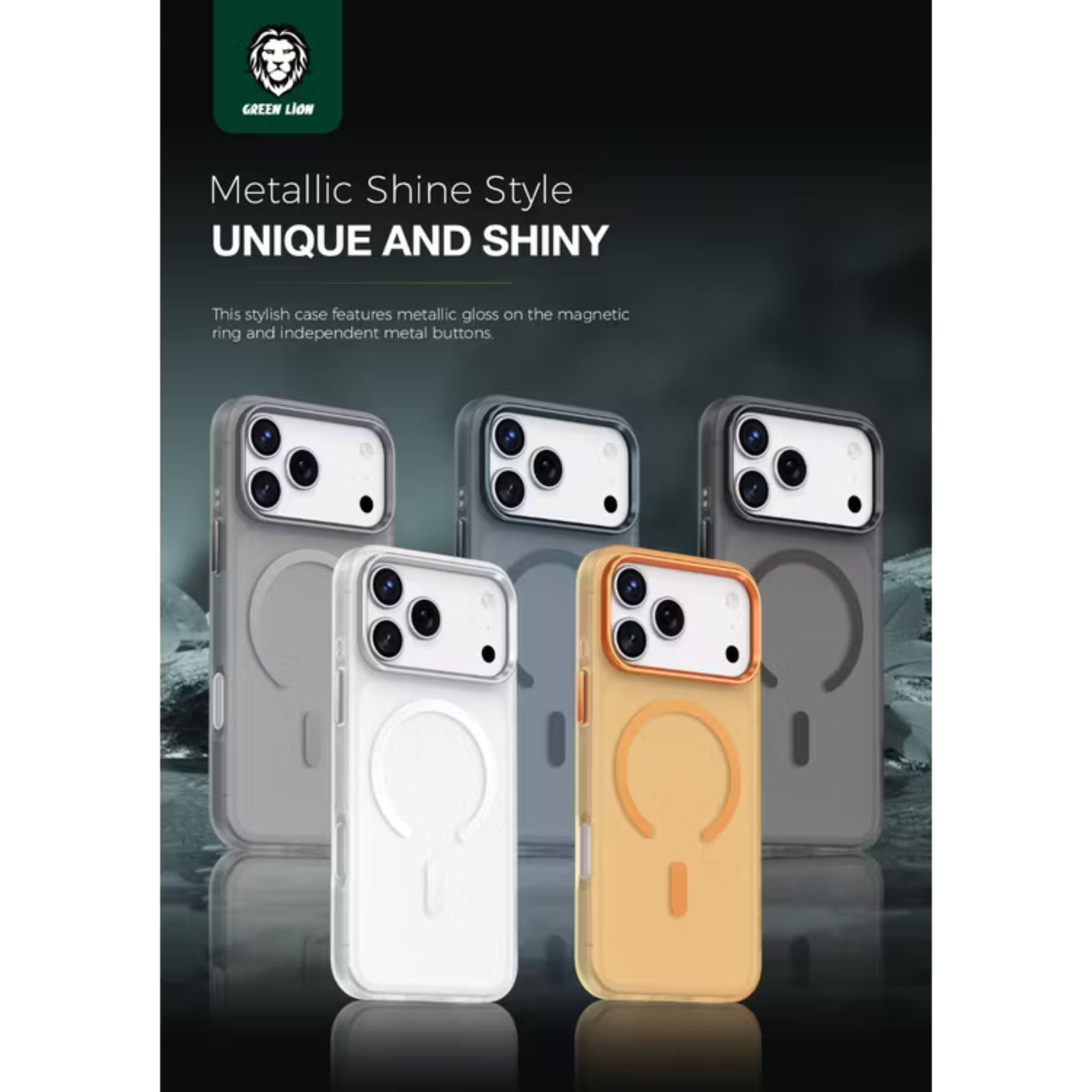 Green Lion Matte MagSafe X Case for iPhone 17 Pro Max, Comfortable Grip, Anti-Scratch, Metal Buttons, Anti-Fingerprint, Drop Protection, Camera Protection - Silver Titanium