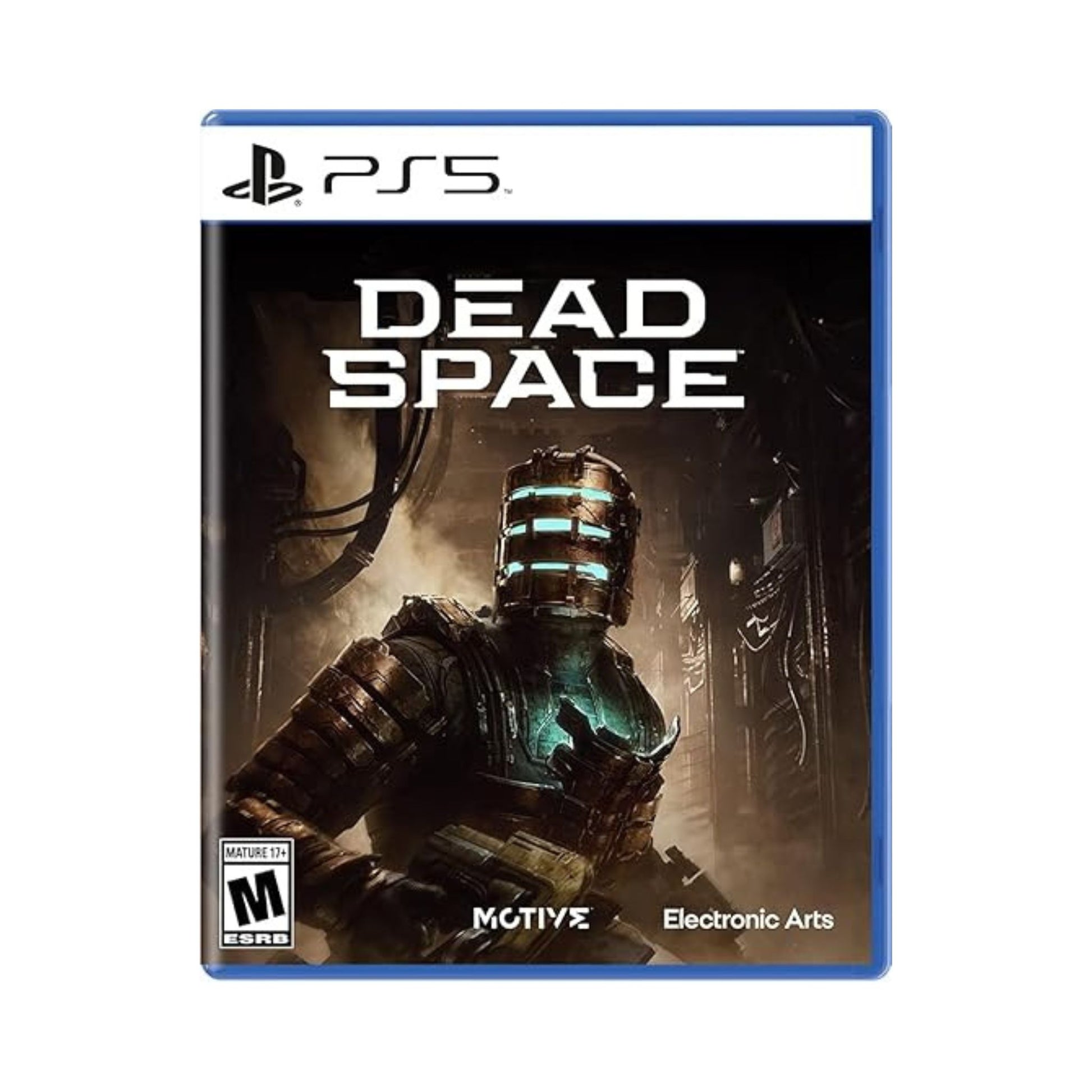 Dead Space game cover for PS5 with a character in a spacesuit on a dark background