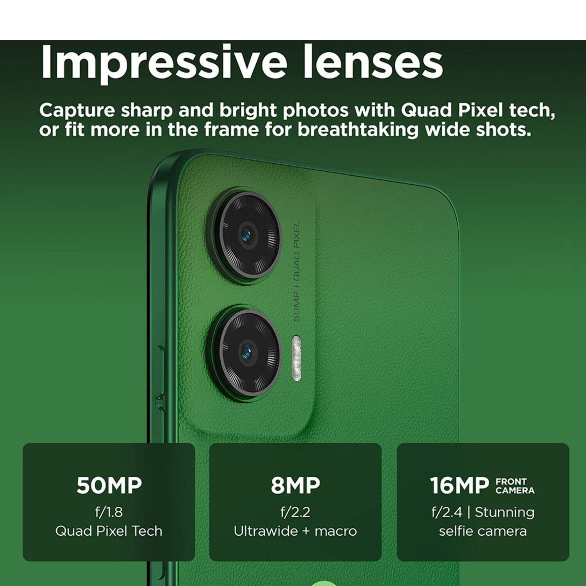 Motorola G35 5G Dual SIM Mobile Phone, 6.72" FHD+ LCD 120 Hz Display, UNISOC T760 Processor, 8GB RAM, 128GB ROM, 5000mAh Battery, Android 14 OS, , Leaf Green