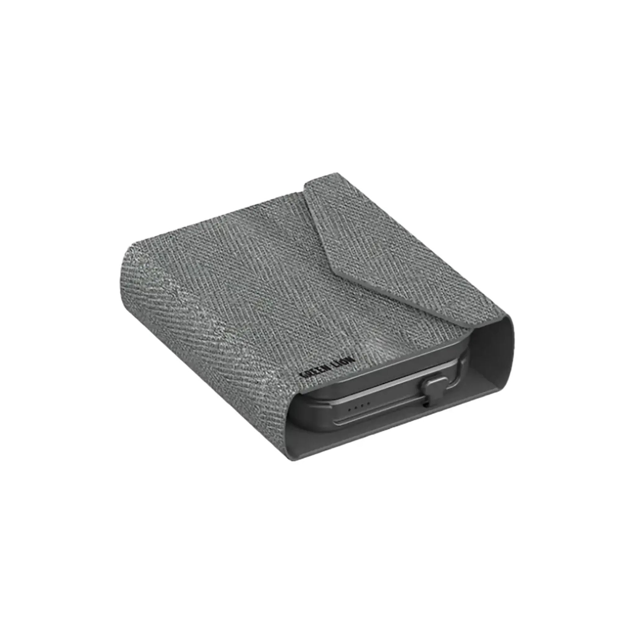 Green Lion Trio Charger Pro 5000mAh Power Bank, PD 20W with 3-in-1 Wireless Charging, Detachable Power Bank, Built-in Kickstand, 27W USB-C Power Input - Gray