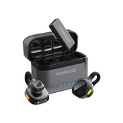 Porodo Movo Dual Lavalier Microphones – Type-C Connector, Precise Reverb, 1h Fast Charging, Up to 5h Use, 650mAh Charging Case, 55mAh Mic Battery, 15–20m Transmission, Crystal-Clear Audio, Auto-Pairing & Instant Wireless Setup – Black