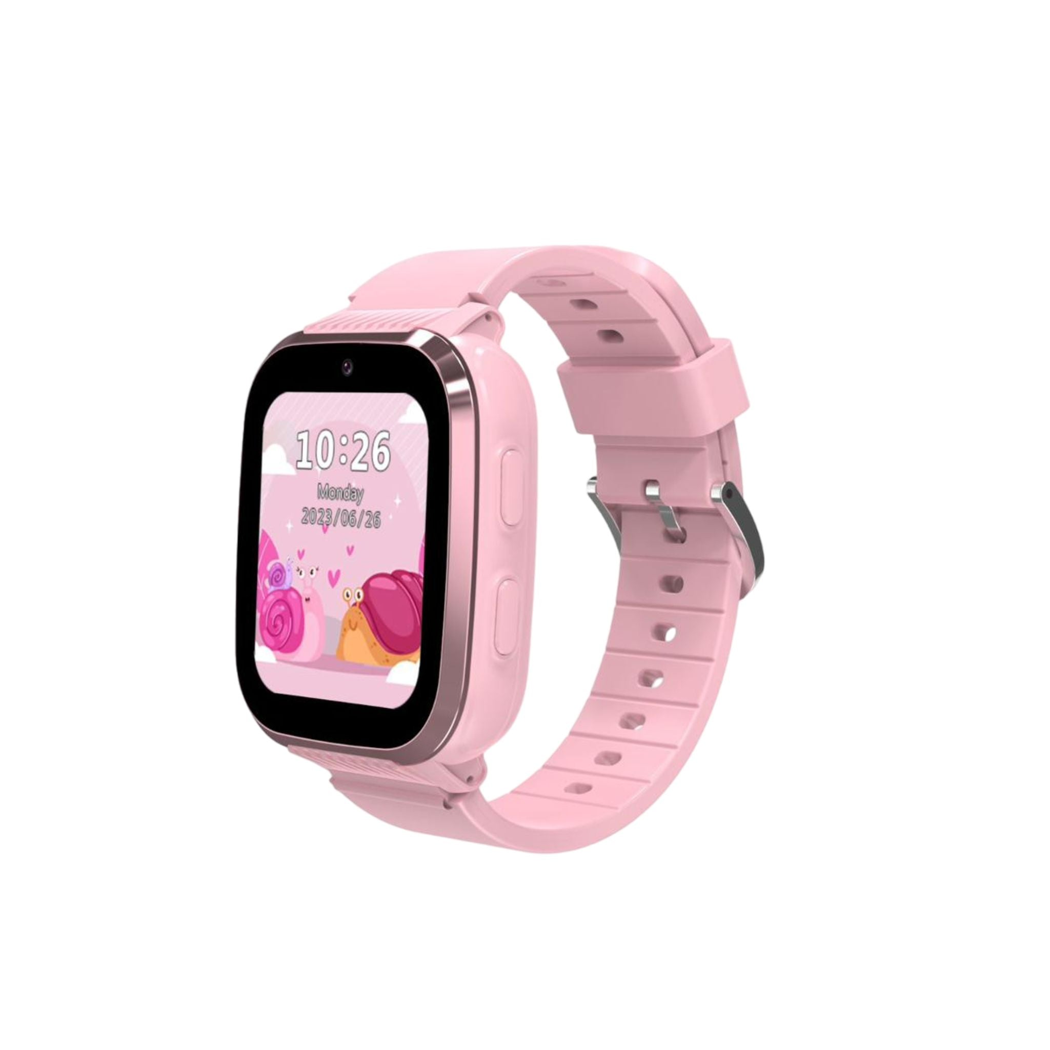 Porodo Junicare 4G Kids GPS Smart Watch with 1.85" IPS Touch Display, Nano SIM Support, Real-Time GPS & WiFi Tracking, Video Calling, 0.3MP Camera, 700mAh Battery, 36H Working Time, IP67 Water Resistant, RTOS System – Kids Smartwatch - Pink