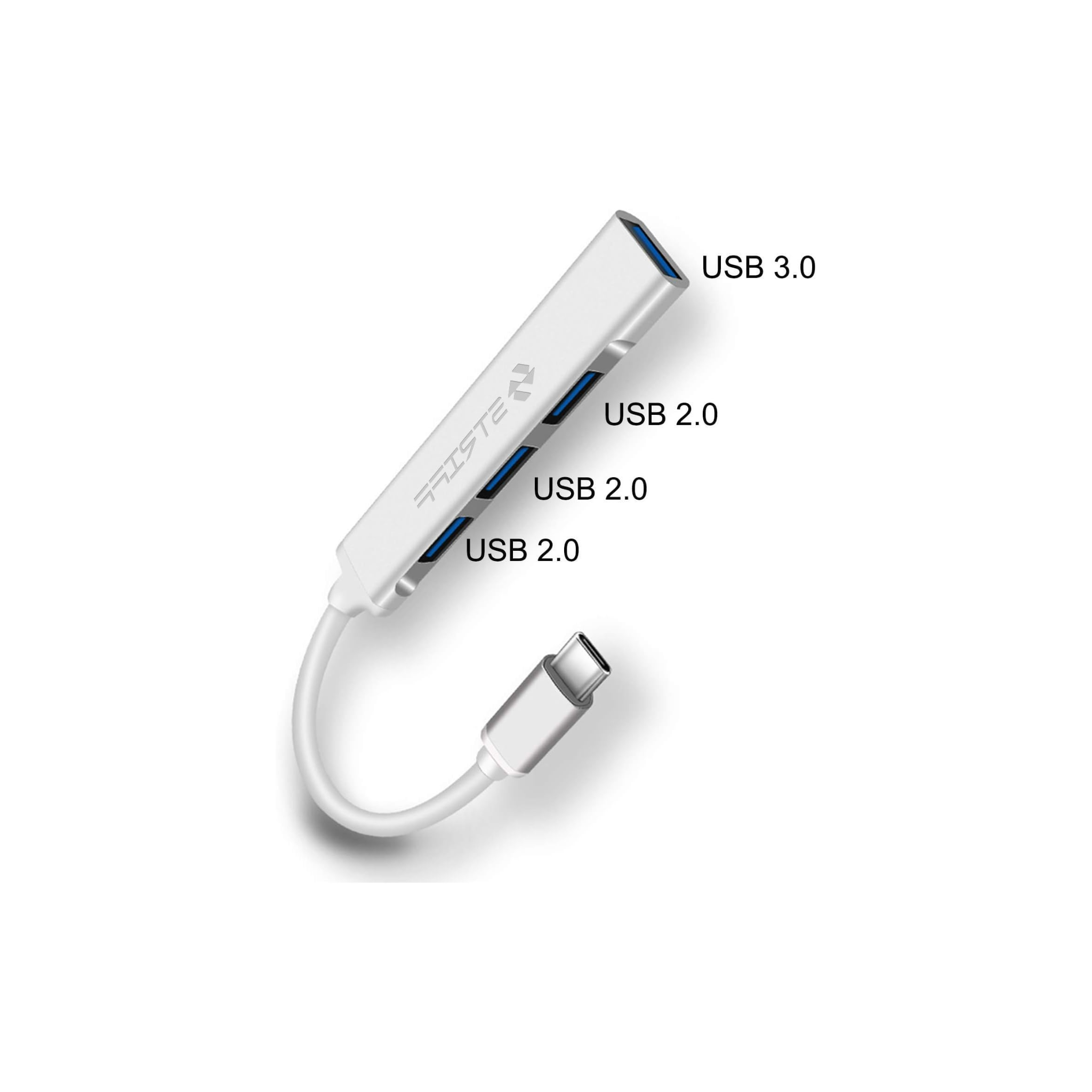Tingz Type-C Smart Hub (4-in-1) is a USB-C to USB-A Adapter - Silver