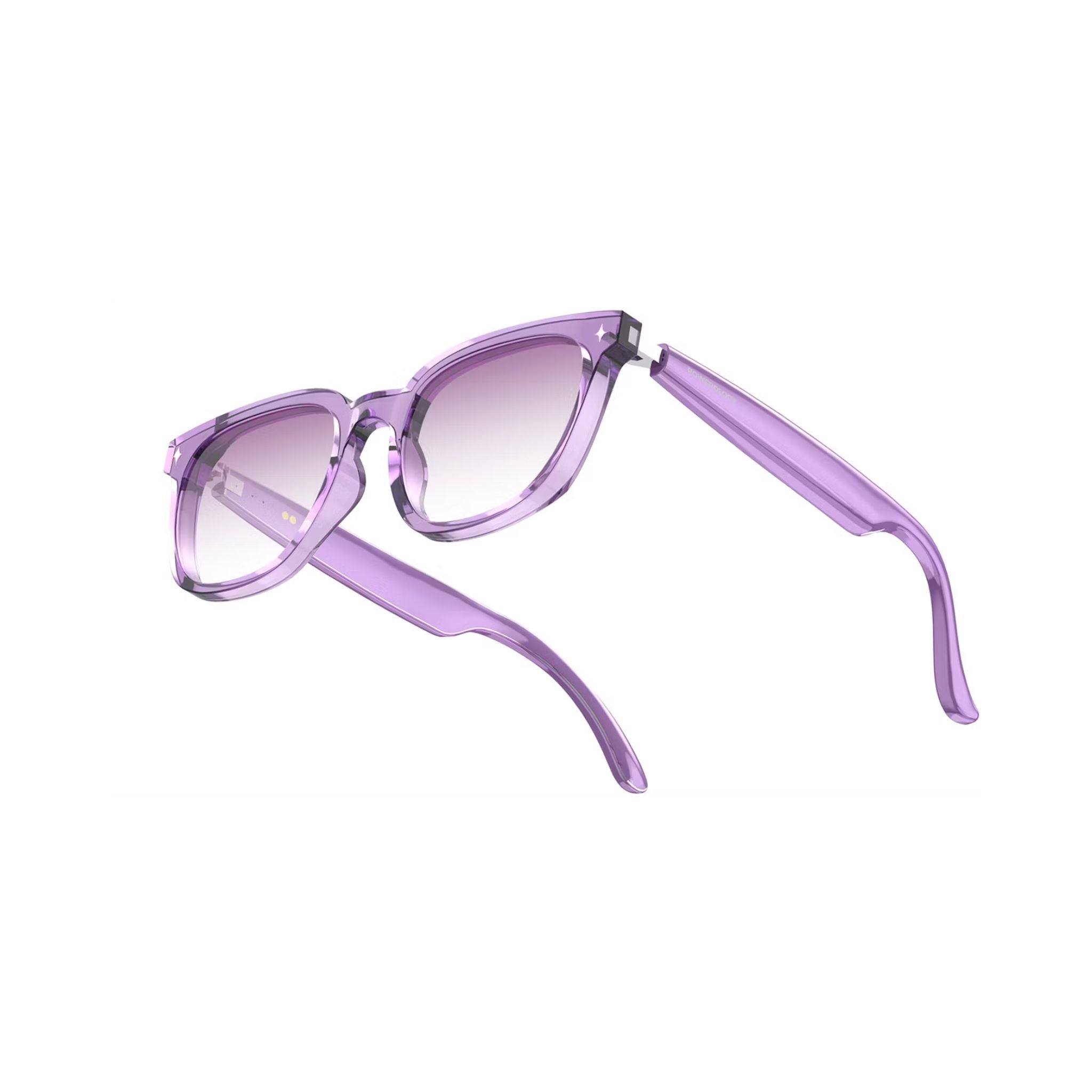 Powerology Smart Audio Sunglasses with UV Protection, Bluetooth 5.4, Smart Touch Control, Magnetic Charging, 8-Hour Playtime, 6-Hour Talk Time, Auto-Pairing, Low Latency, Smart Sleep Mode – Purple