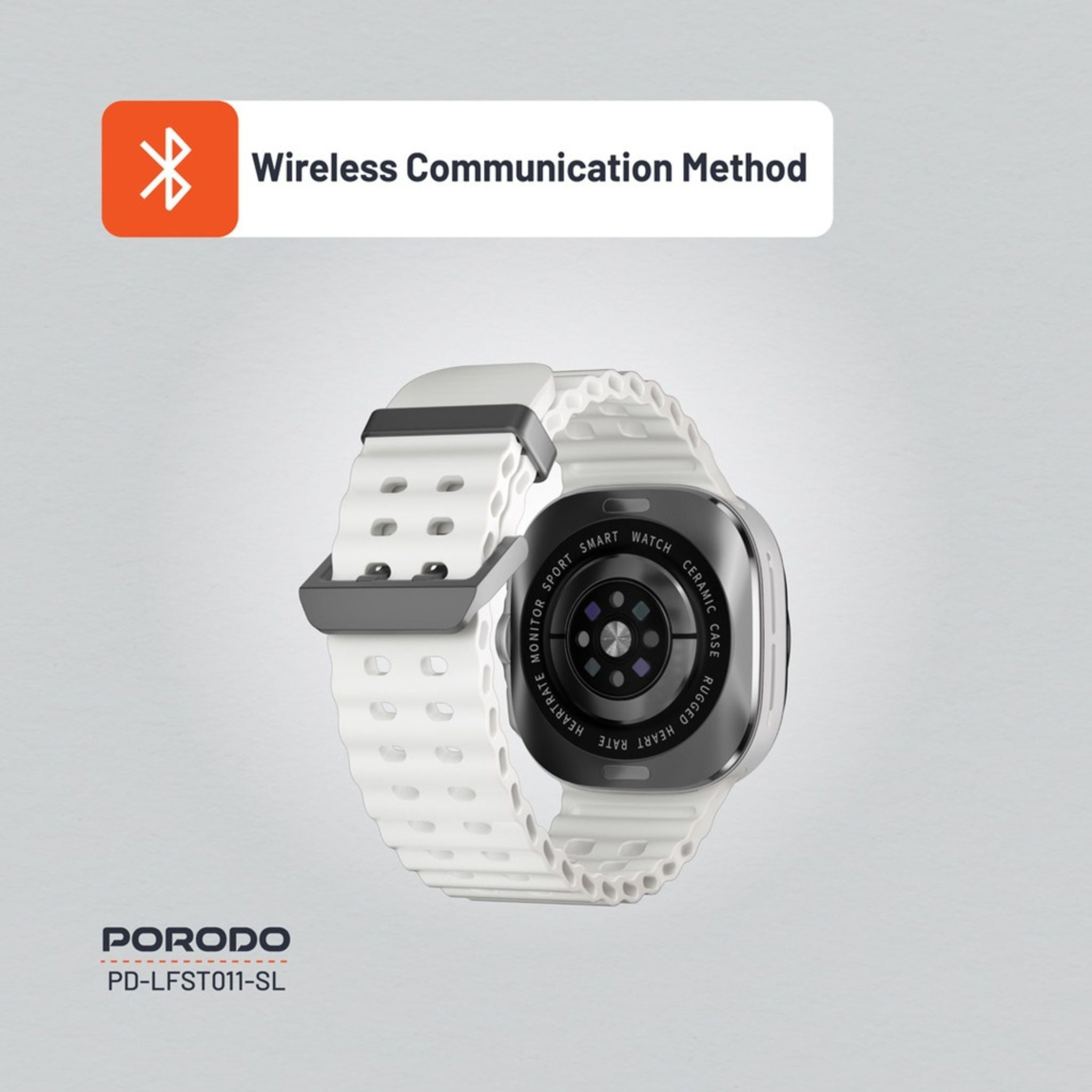 Porodo Voyager Smart Watch 1.43" AMOLED Display 466×466, Bluetooth Calling, Built-In Compass, Rugged Zinc Alloy Design, 400mAh Battery Up to 7 Days, Android & iOS Compatible- Silver