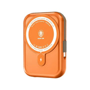 Green Lion Monaco MagSafe Power Bank 10000mAh – 15W Wireless Charging, PD 20W Fast Charge, Built-in Type-C Cable, LCD Battery Display, QC 3.0 22.5W Output, Slim ABS+PC Design, Portable Magnetic Power Bank - Orange