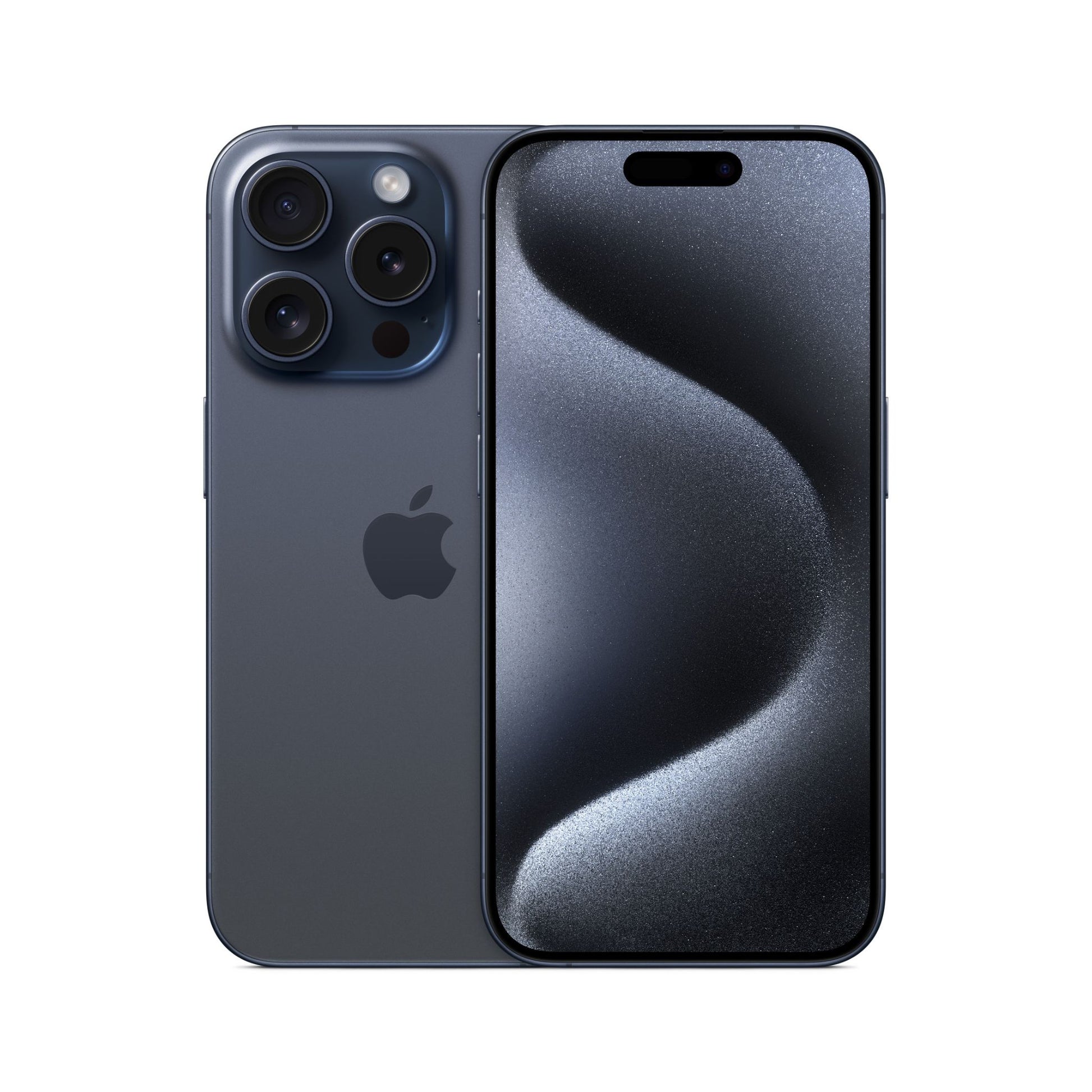 Black smartphone with Apple logo on a white background
