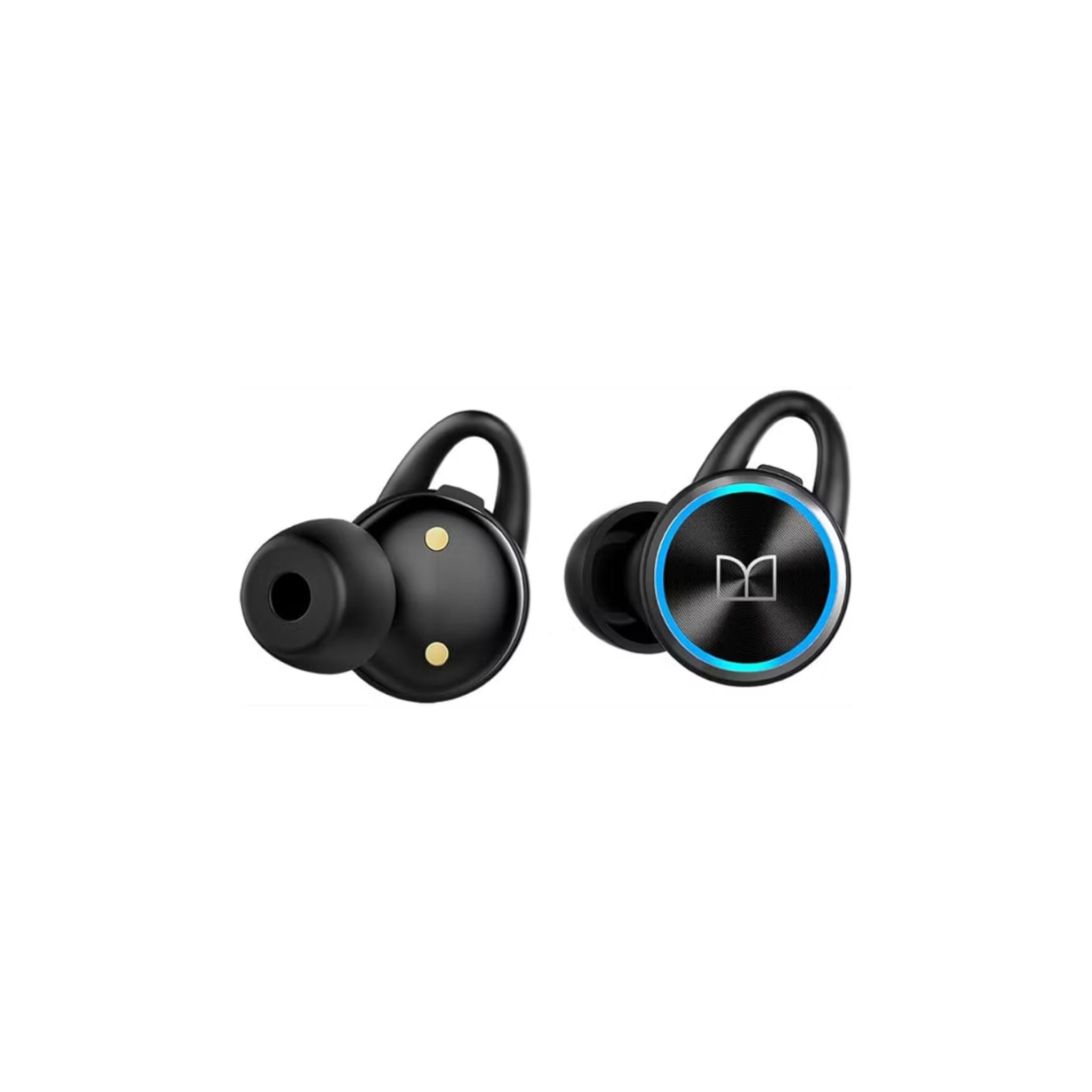 Monster Clarity 101 AirLinks Wireless Earbuds, Bluetooth Version 5.0, Type-C Charging Port, 360° Rotatable Charging Case, Touch Control, 60 Hours Battery Life - Black