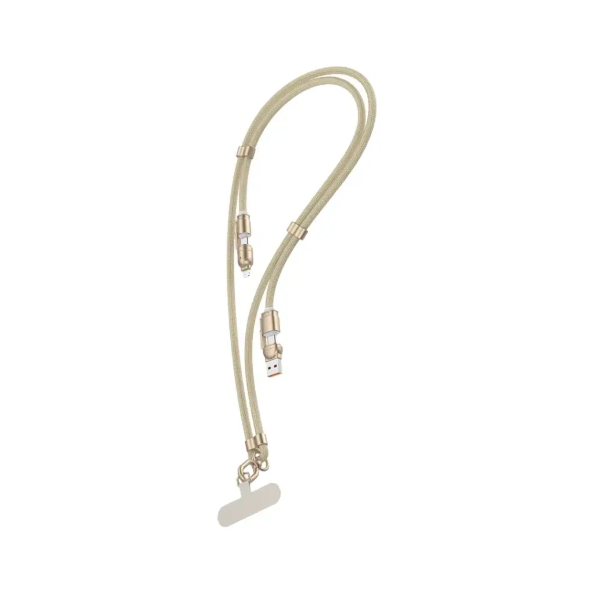 Green Lion 4 in 1 Braided Lanyard Cable - Beige
