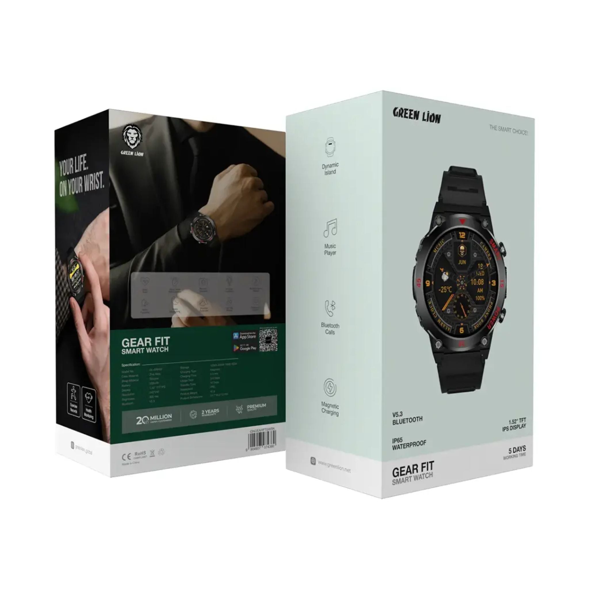Green Lion Gear Fit Smart Watch - Black
