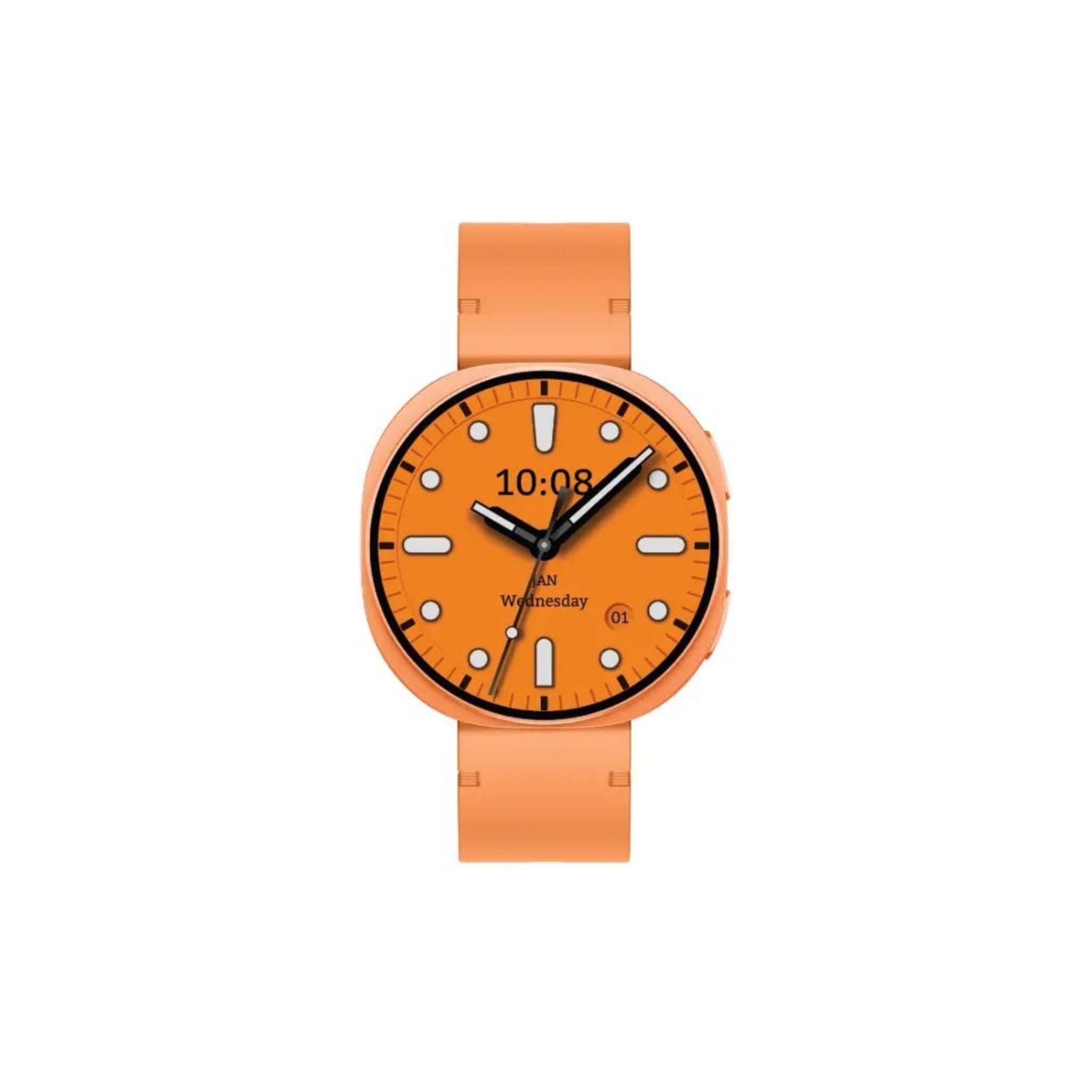 Green Lion Atlas Smart Watch with 1.32" AMOLED Display, Bluetooth Calling, 100+ Sports Modes, 24/7 Health Monitoring & Wireless Charging- Orange