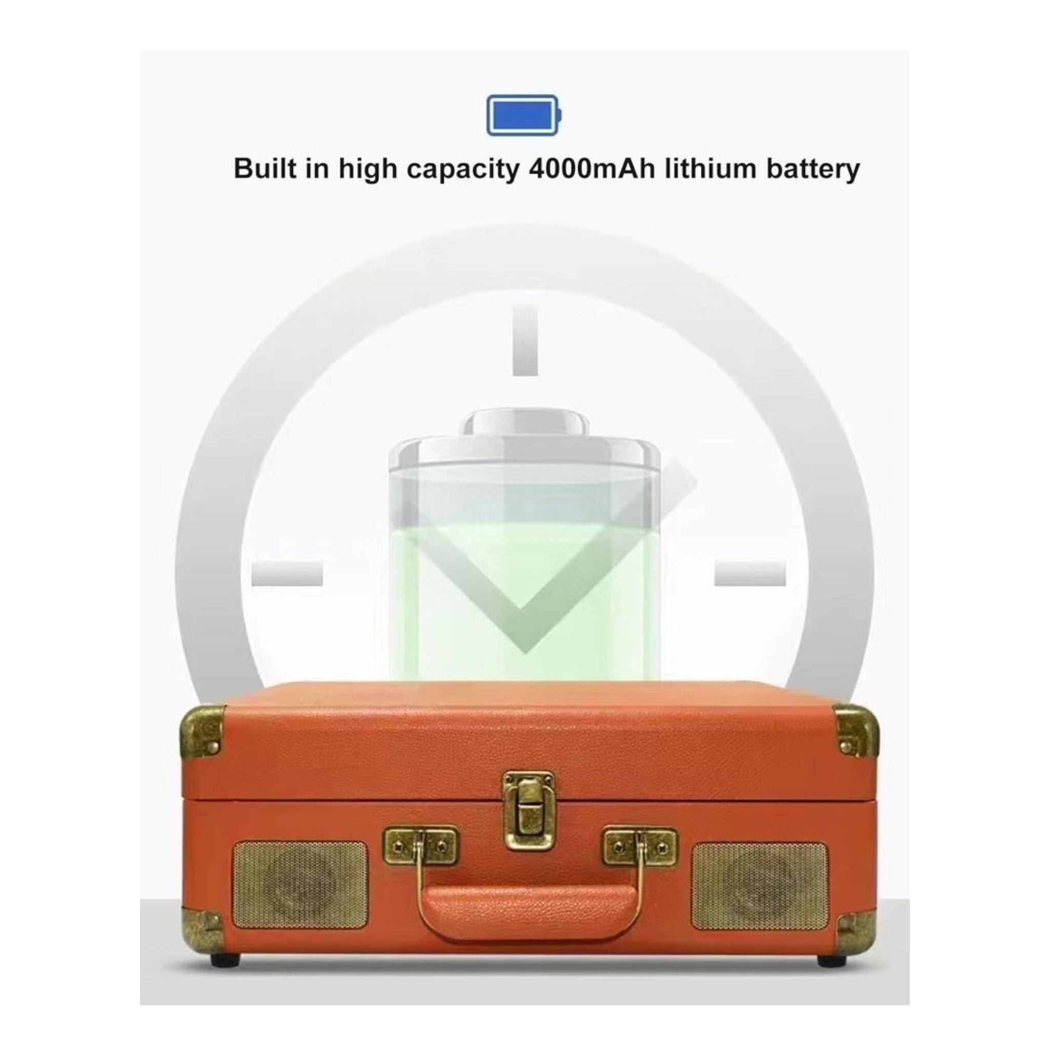 Smartbarry Wireless Party Speaker, Intelligent Noise Cancellation, Full-Range Stereo Karaoke Machine with HiFi Sound, Dual Microphones, Unique Suitcase Design - Brown