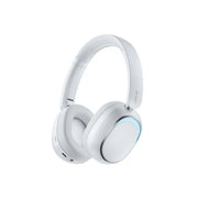 Green Lion Santos Wireless ANC Headphones Bluetooth 6.0 Active Noise Cancellation 40mm Dynamic Drivers Up to 50 Hours Playtime USB-C Fast Charging Built-in Microphone Foldable Design Adjustable Headband PU Padded Ear Cushions Ambient LED Light - White