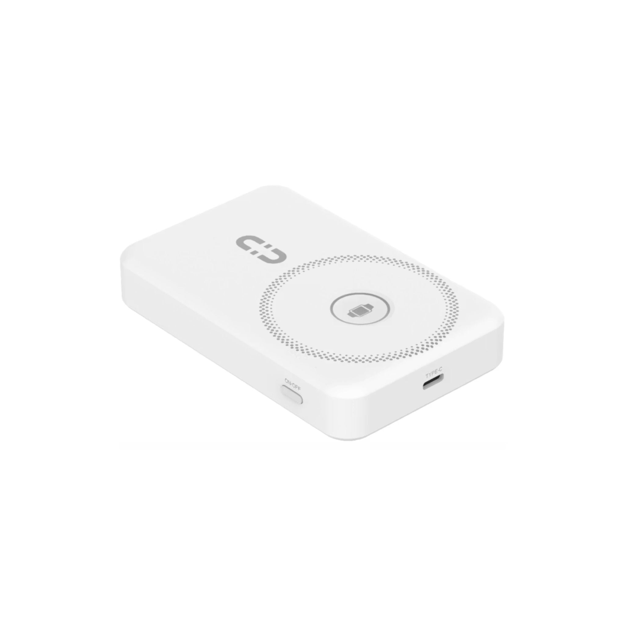 Porodo Magnetic Wireless 10000mAh Power Bank with Built-in USB-C + Lightning Cable Bracket, Simultaneous Charging, Digital Display, PD 22.5W - White