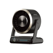 Porodo Lifestyle Chillo Core Desktop Fan 6000mAh Rechargeable Battery 21700 Cells LED Display 100 Speed Levels 120° Adjustable Airflow Touch & Slide Control USB-C Fast Charging Quiet Operation ABS PC Durable Build Desk Home Portable Cooling Fan- Black