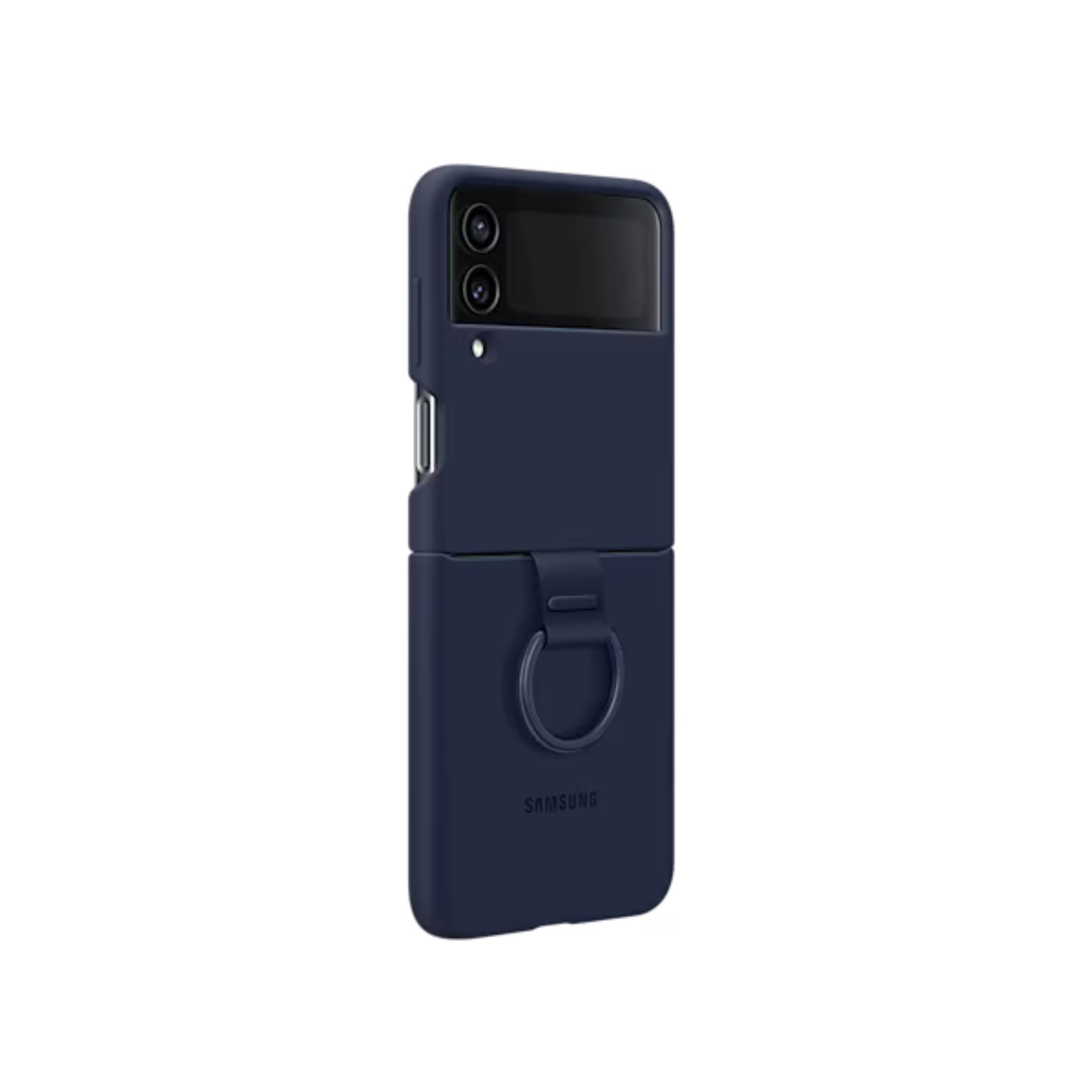 Samsung Galaxy Z Flip4 Silicone Cover With Ring- Navy Blue