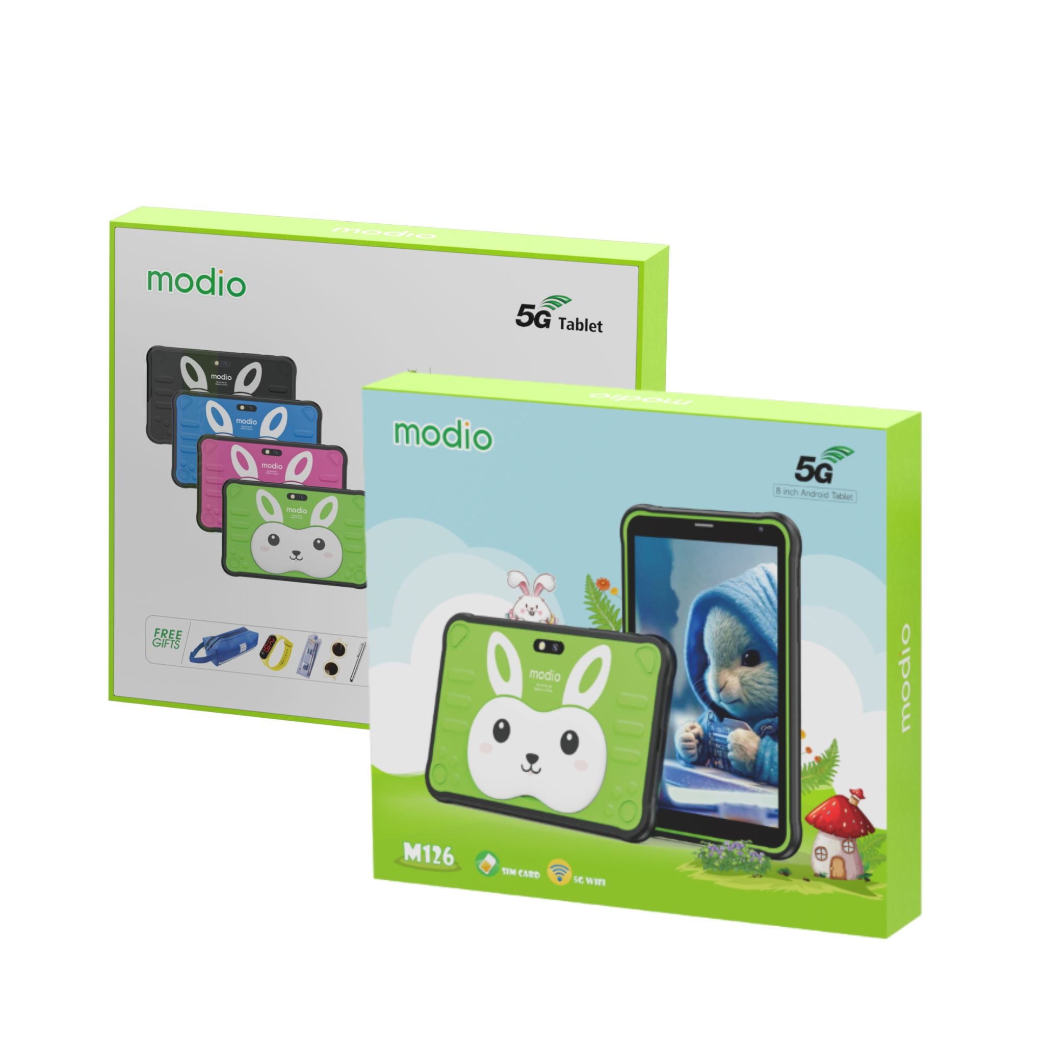 Modio M126 5G Android Tablet – 8" Display, 6GB RAM, 256GB ROM, Dual Cameras, High-Performance, Portable, User-Friendly- Black