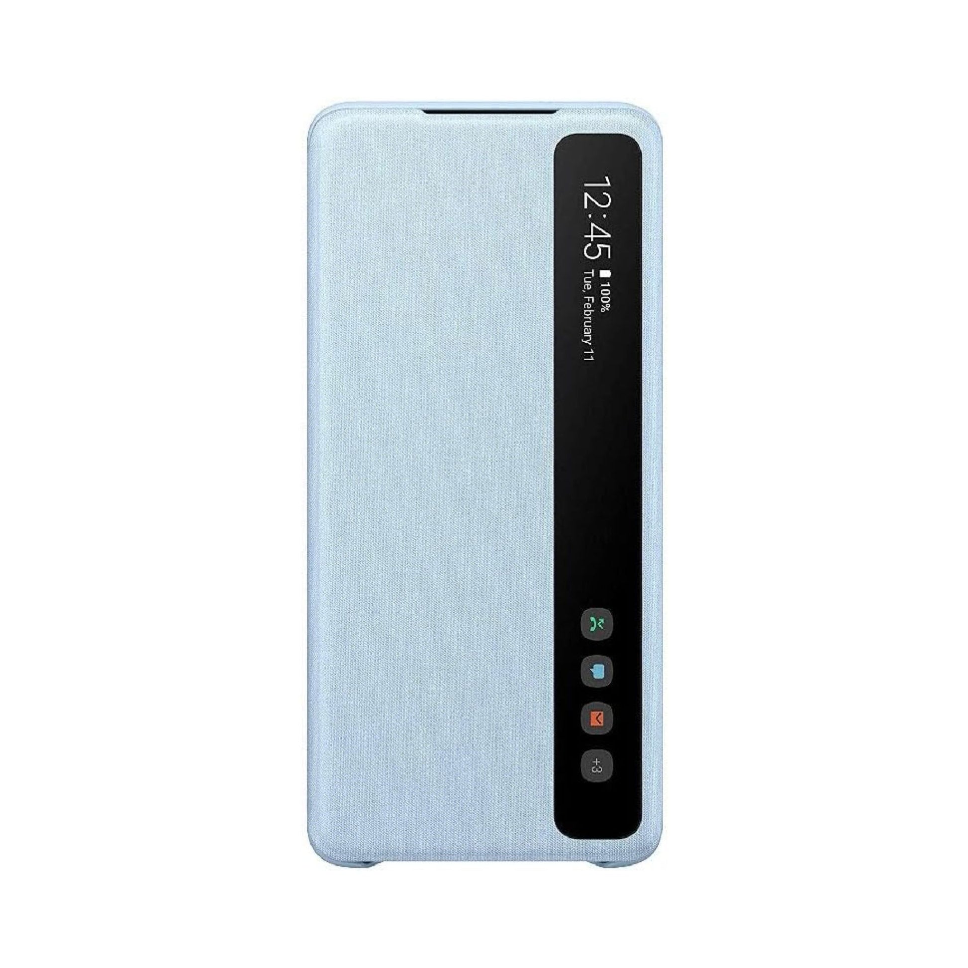 Smart phone case with screen display on a white background