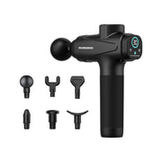 Porodo Multi-Head Deep Tissue Massage Gun with 6 Interchangeable Heads, 30 Speed Levels, LCD Touch Display, Type-C Fast Charging, 1500mAh Battery, Low Noise 55dB